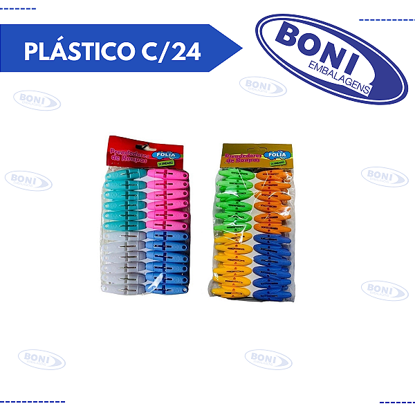 PRENDEDOR DE ROUPA DE PLÁSTICO C/24