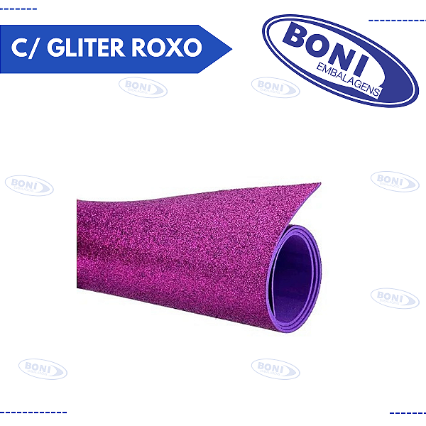 EVA  COM GLITER ROXO 60X40CM
