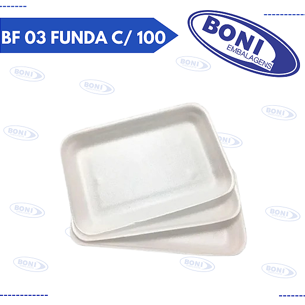 BANDEJA ISOPOR BOM APETITE BF 03 FUNDA C/ 100