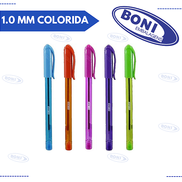 CANETA BRW 1.0 MM COLORIDA AZ / LR / RS / RX / VD