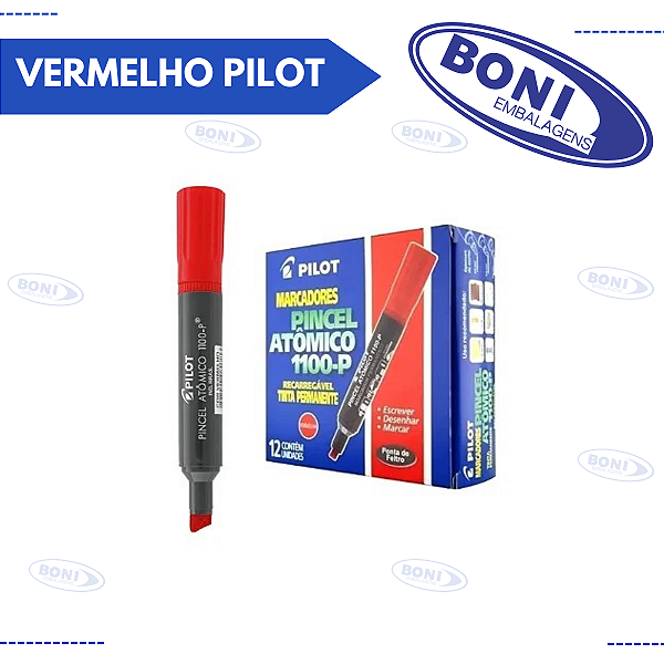 MARCADOR PERMANENTE VERMELHO PILOT 1100P