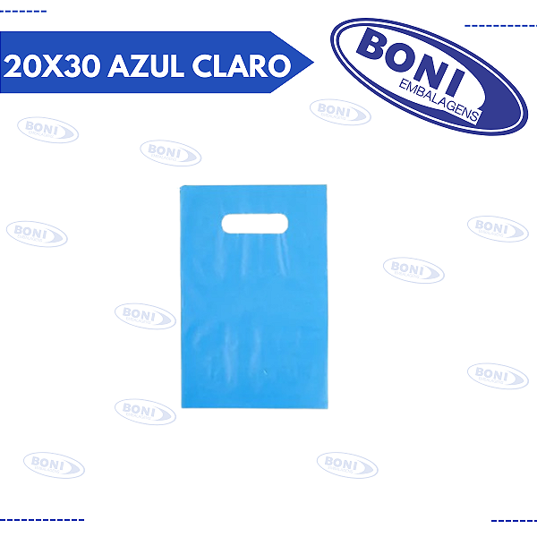 SACOLA BOCA PALHAÇO 20X30 AZUL CLARO