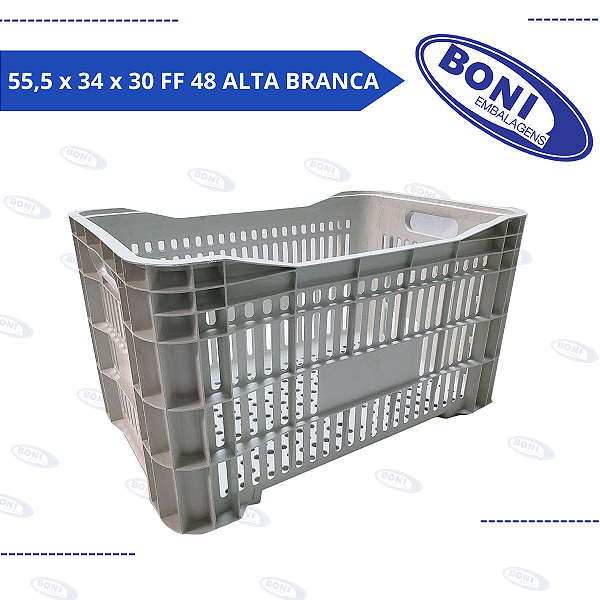 CAIXA PLÁSTICA  55,5 x 34 x 30 FF 48 ALTA BRANCA