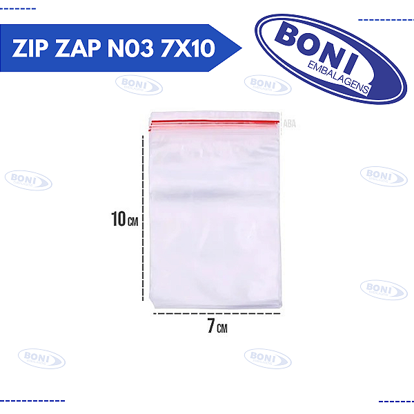 PLÁSTICO ZIP ZAP N03 7X10 C/ 100