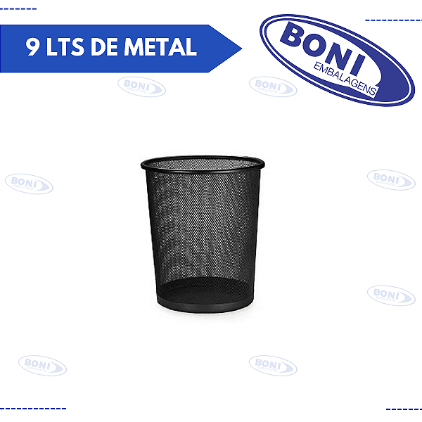 LIXEIRA PARA ESCRITÓRIO 9 LTS DE METAL