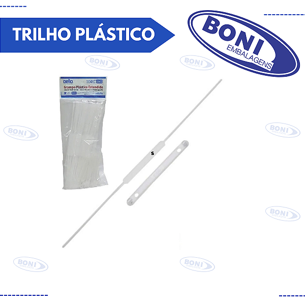 GRAMPO TRILHO PLÁSTICO DELLO C/ 50