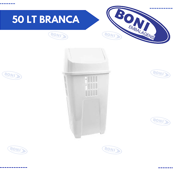LIXEIRA BASCULANTE 50 LT BRANCA PLASVALE REF 757