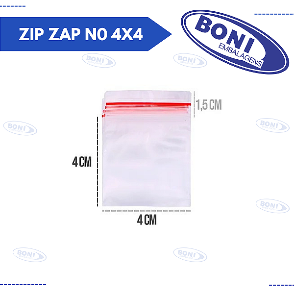 PLÁSTICO ZIP ZAP N0 4X4 C/ 100
