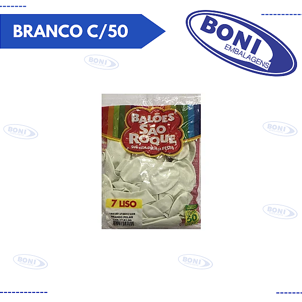 BALÃO SÃO ROQUE 07 BRANCO C/50