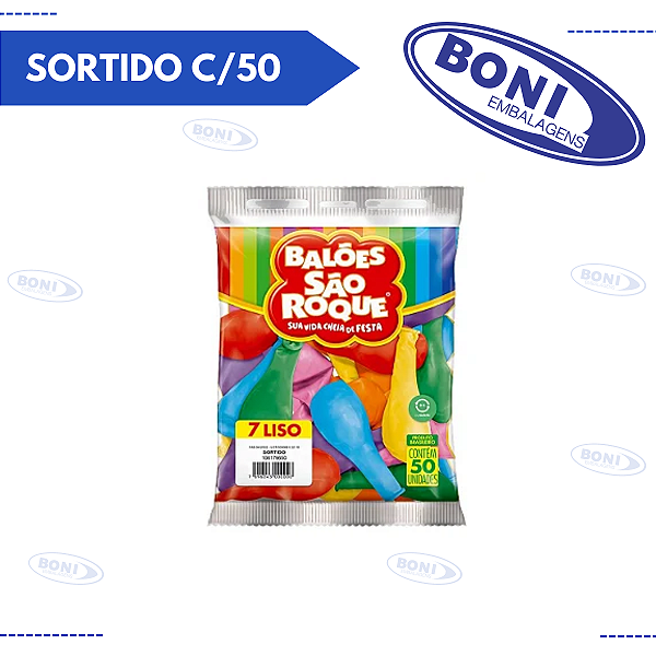 BALÃO SÃO ROQUE 07 SORTIDO C/50