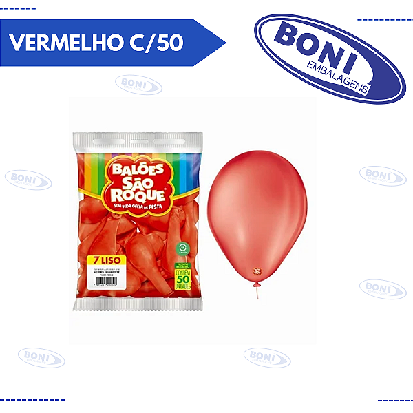 BALÃO SÃO ROQUE 07 VERMELHO C/50