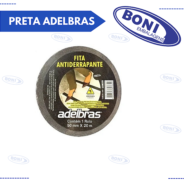 FITA ANTIDERRAPANTE 50x2mt PRETA ADELBRAS