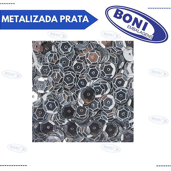 LANTEJOULA METALIZADA PRATA 10MM 2GR