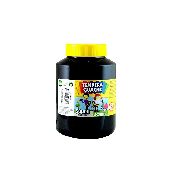 TINTA GUACHE 500ML PRETO