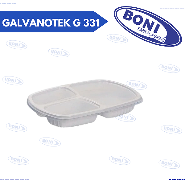 BANDEJA GALVANOTEK G 331 3 DIVISÓRIAS 850 ML C/ 100