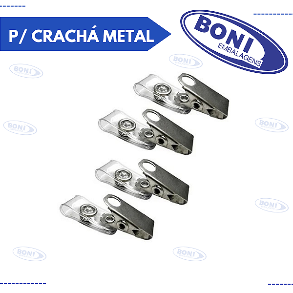 PRESILHA PARA CRACHÁ METAL REMOVIVEL C/FECHO PLAST. PCT.C/100