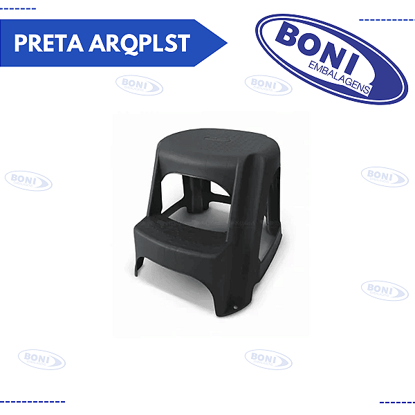 BANQUETA STEP 2 DEGRAUS PRETA ARQPLST