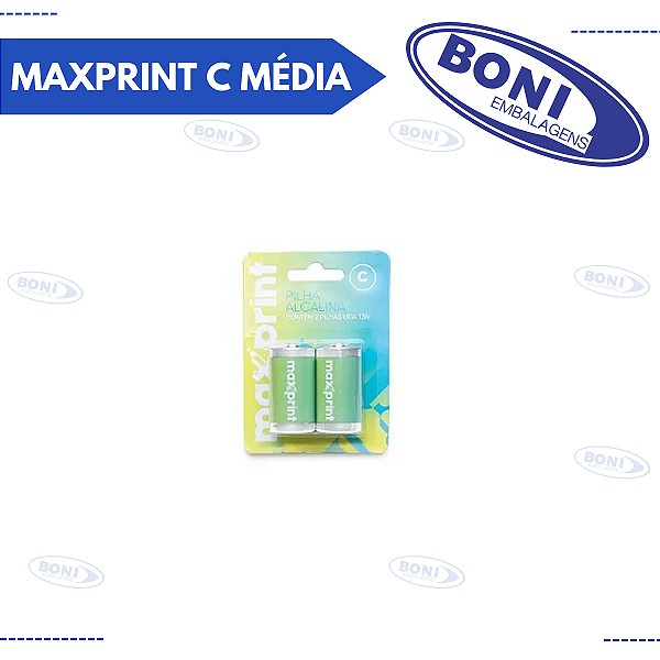 PILHA ALCALINA MAXPRINT C MÉDIA 1,5V C/2