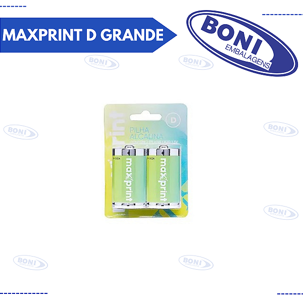 PILHA ALCALINA MAXPRINT D GRANDE 1,5V C/ 2
