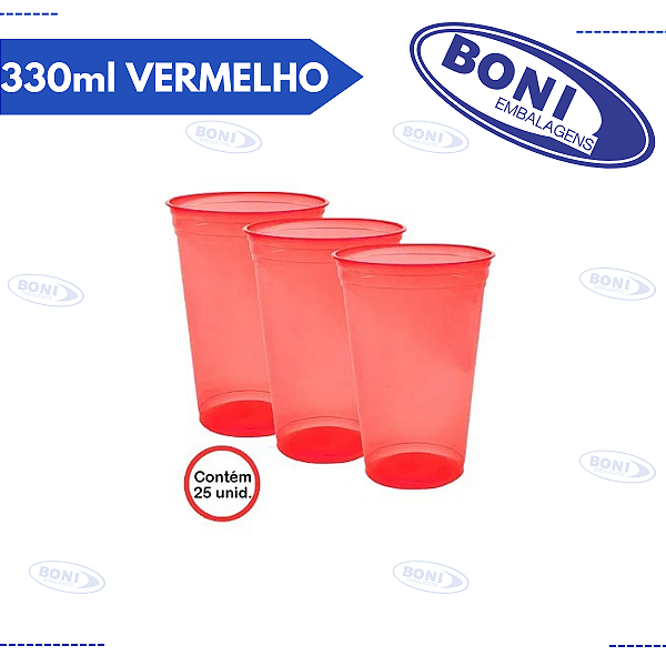 COPO COPOBRAS BALADA 330ml VERMELHO C/25