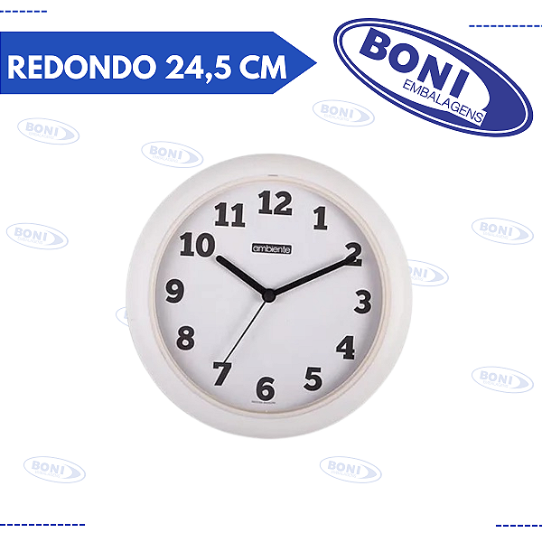 RELÓGIO DE PAREDE REDONDO 24,5 CM