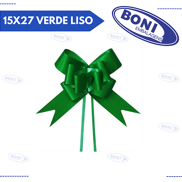 LAÇO MÁGICO 15X27 VERDE LISO C/10
