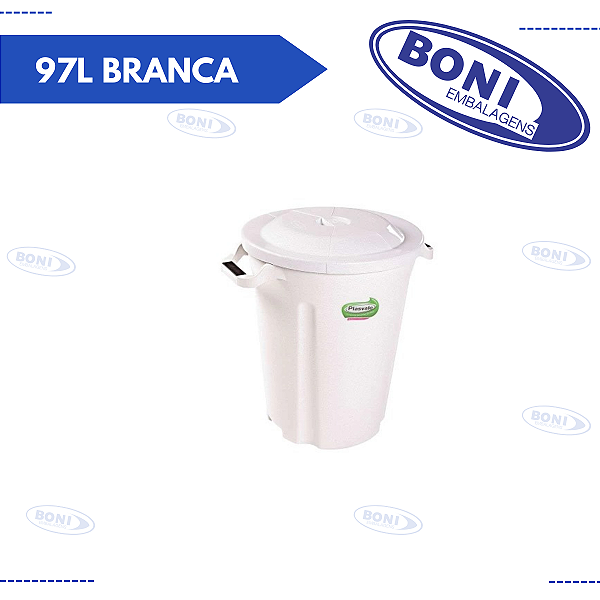 LIXEIRA PLASVALE 97L BRANCA REF 164