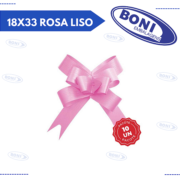 LAÇO MÁGICO 18X33 ROSA LISO C/10