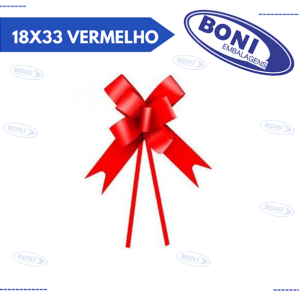 LAÇO MÁGICO 18X33 VERMELHO LISO C/10