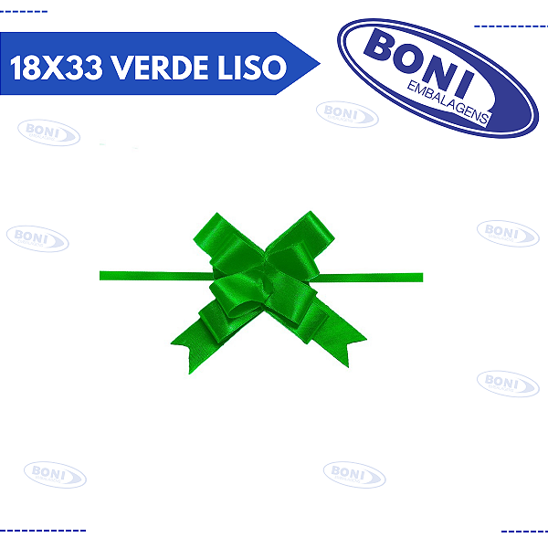 LAÇO MÁGICO 18X33 VERDE LISO C/10