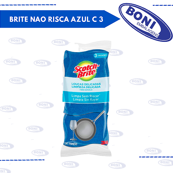 ESPONJA SCOTCH BRITE NAO RISCA AZUL C/ 3