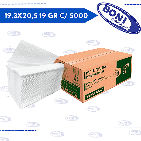 PAPEL TOALHA INTERFOLHA FS IPEL BASIC 19,3X20,5 19 GR C/ 5000