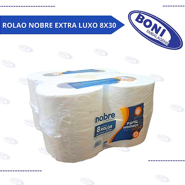 PAPEL HIGIENICO ROLAO NOBRE EXTRA LUXO 8X300