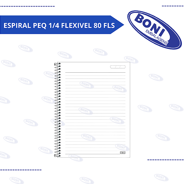 CADERNO ESPIRAL PEQ 1/4 FLEXIVEL 80 FLS