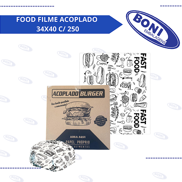 PAPEL SEDA FOOD FILME ACOPLADO 34X40 C/ 250