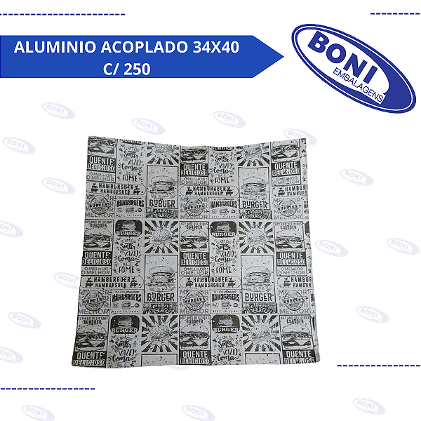 PAPEL SEDA FOOD ALUMINIO ACOPLADO 34X40 C/ 250