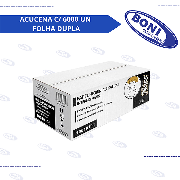 PAPEL HIGIENICO CAI CAI ACUCENA C/ 6000 UN FOLHA DUPLA