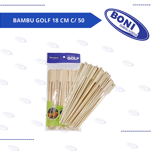 ESPETO DE BAMBU GOLF 18 CM C/ 50