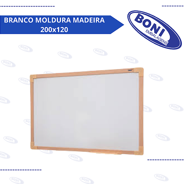 QUADRO BRANCO MOLDURA MADEIRA 200x120