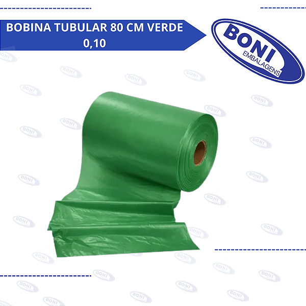 BOBINA TUBULAR 80 CM VERDE 0,10