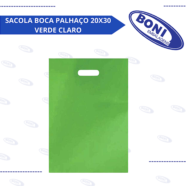SACOLA BOCA PALHAÇO 20X30 VERDE CLARO