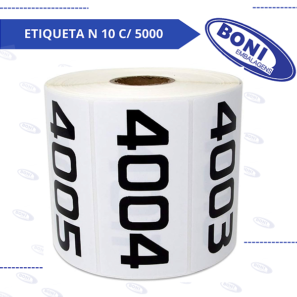ETIQUETA CONTROLE DE QUALIDADE N 10 C/ 5000