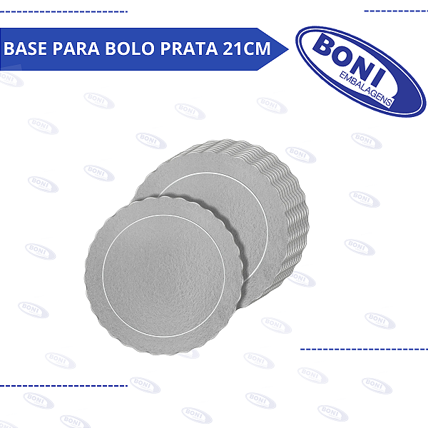 BASE PARA BOLO LAMINADA PRATA 21,00 CM