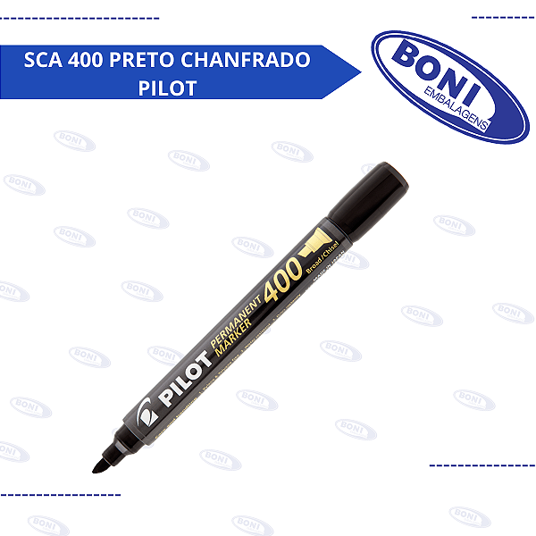 MARCADOR PERMANENTE SCA 400 PRETO CHANFRADO PILOT