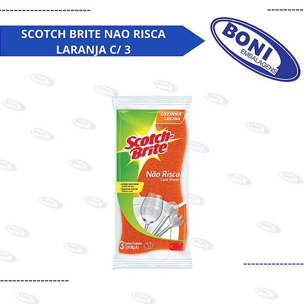 ESPONJA SCOTCH BRITE NAO RISCA LARANJA C/ 3