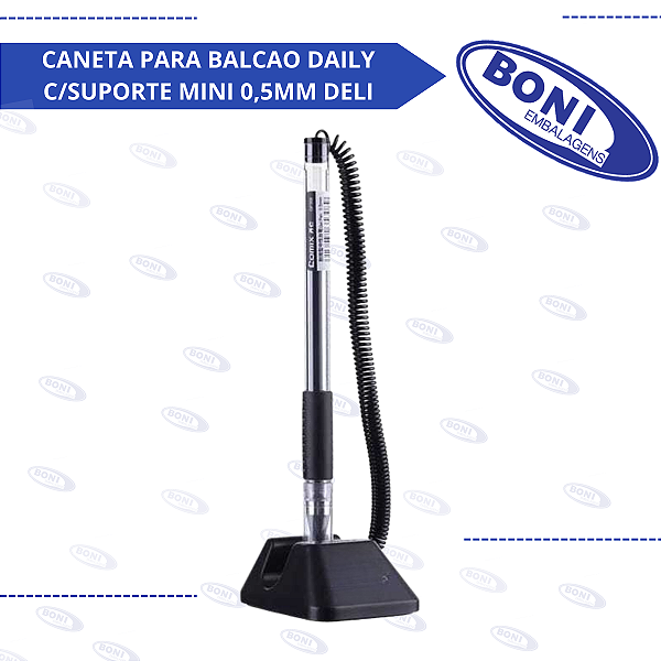 CANETA PARA BALCAO DAILY C/SUPORTE MINI 0,5MM DELI