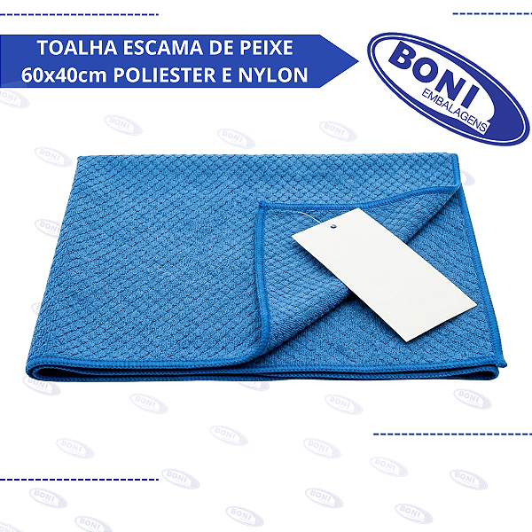 TOALHA ESCAMA DE PEIXE 60x40cm POLIESTER E NYLON
