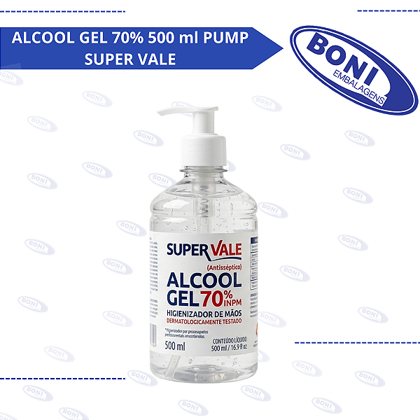 ALCOOL GEL 70% 500 ml PUMP SUPER VALE