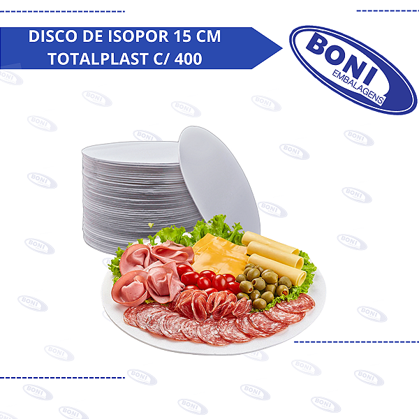 DISCO DE ISOPOR 15 CM TOTALPLAST C/ 400