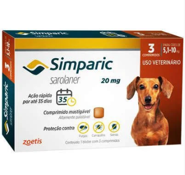 Simparic 20mg (5,1KG/10KG) C/ 3comp